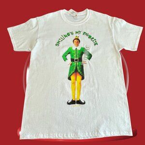 Will Ferrell as the ELF Men's Christmas Graphic T-Shirt Smiling is My Favorite